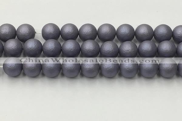 CSB2486 15.5 inches 16mm round matte wrinkled shell pearl beads