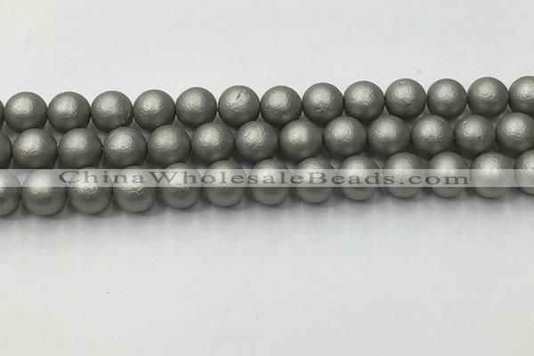 CSB2493 15.5 inches 10mm round matte wrinkled shell pearl beads