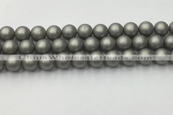 CSB2495 15.5 inches 14mm round matte wrinkled shell pearl beads