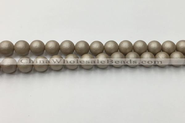 CSB2503 15.5 inches 10mm round matte wrinkled shell pearl beads