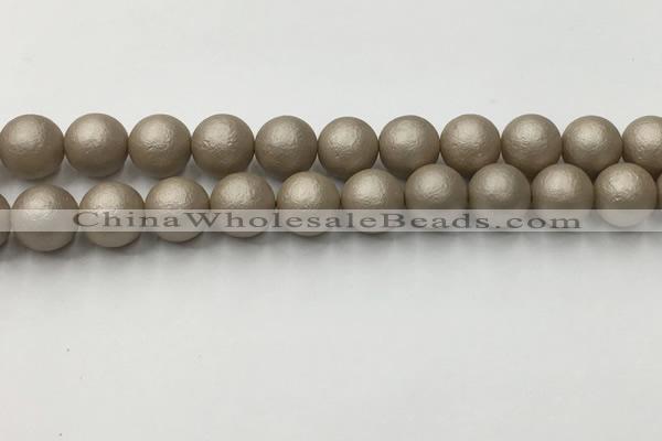 CSB2505 15.5 inches 14mm round matte wrinkled shell pearl beads