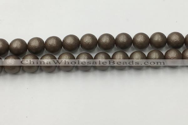 CSB2515 15.5 inches 14mm round matte wrinkled shell pearl beads