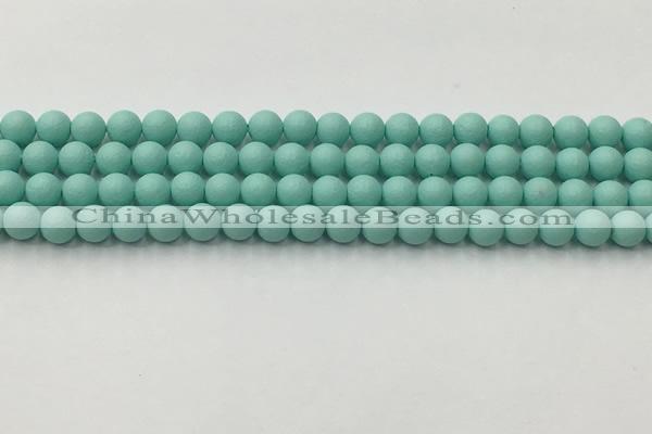 CSB2550 15.5 inches 4mm round matte wrinkled shell pearl beads