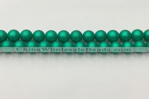 CSB2563 15.5 inches 10mm round matte wrinkled shell pearl beads