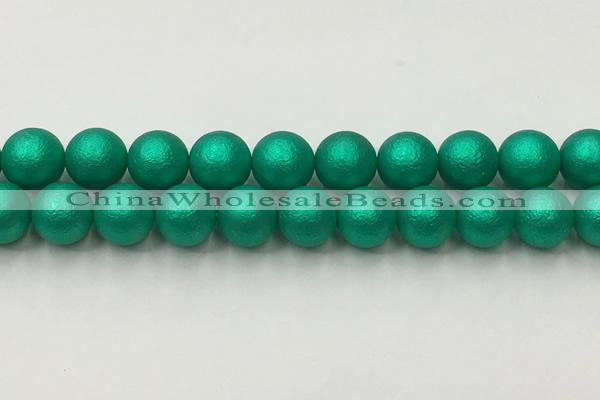 CSB2565 15.5 inches 14mm round matte wrinkled shell pearl beads