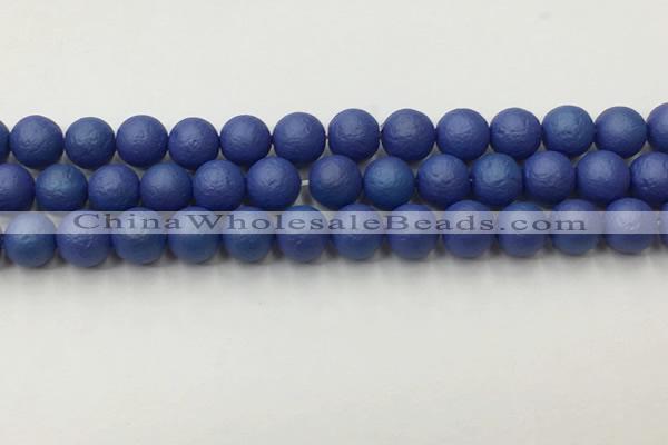 CSB2573 15.5 inches 10mm round matte wrinkled shell pearl beads