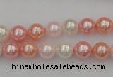 CSB302 15.5 inches 8mm round mixed color shell pearl beads