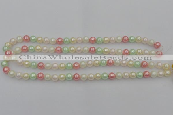 CSB305 15.5 inches 8mm round mixed color shell pearl beads