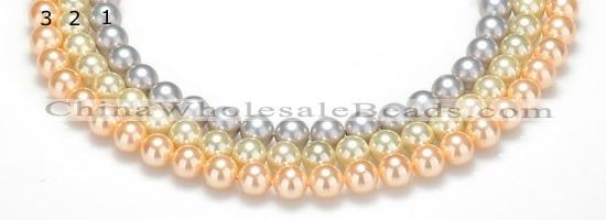 CSB32 16 inches 8mm round shell pearl beads Wholesale