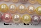 CSB354 15.5 inches 12mm round mixed color shell pearl beads