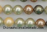 CSB359 15.5 inches 12mm round mixed color shell pearl beads