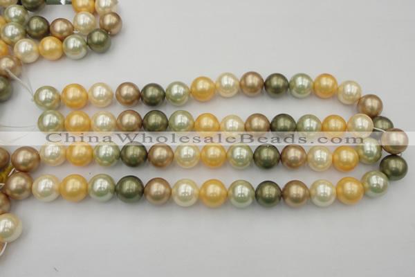 CSB373 15.5 inches 14mm round mixed color shell pearl beads