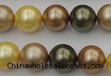 CSB375 15.5 inches 14mm round mixed color shell pearl beads