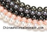 CSB42 16 inches 8mm round shell pearl beads Wholesale