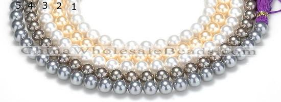 CSB47 16 inches 8mm round shell pearl beads Wholesale