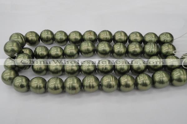 CSB647 15.5 inches 18mm whorl round shell pearl beads