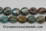 CSE5008 15.5 inches 10mm flat round natural sea sediment jasper beads