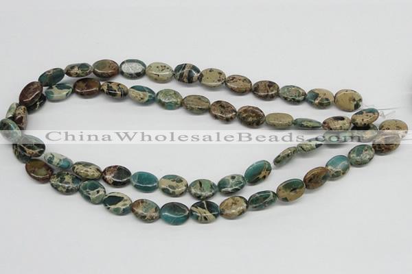 CSE5011 15.5 inches 10*14mm oval natural sea sediment jasper beads