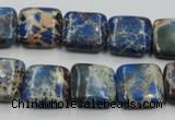 CSE53 15.5 inches 16*16mm square dyed natural sea sediment jasper beads