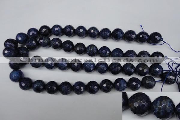 CSO416 15.5 inches 16mm faceted round dyed sodalite gemstone beads