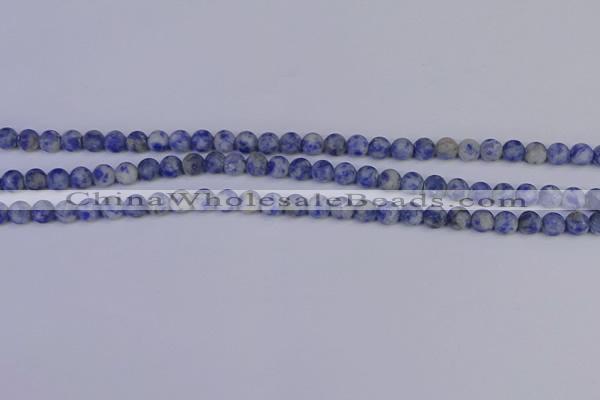 CSO530 15.5 inches 4mm round matte African sodalite beads wholesale