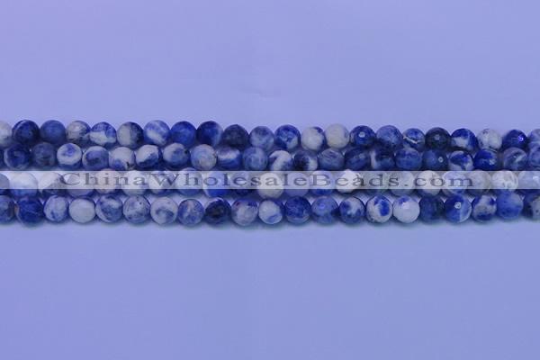 CSO622 15.5 inches 8mm faceted round AB grade sodalite beads