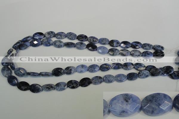 CSO67 15.5 inches 10*14mm faceted oval sodalite gemstone beads wholesale