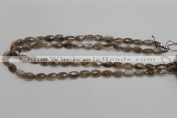 CSS106 15.5 inches 8*12mm faceted oval natural sunstone beads wholesale