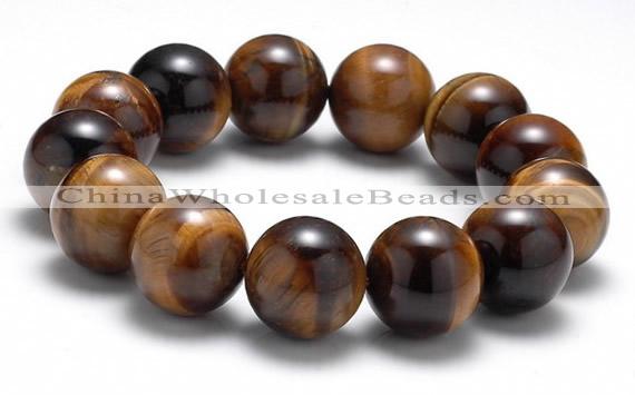 CTB14 8 inches 16mm round yellow tiger eye stretch bracelet