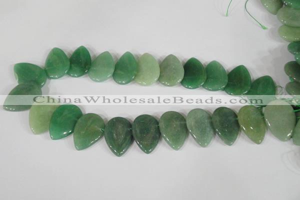 CTD04 Top drilled 22*30mm flat teardrop green aventurine beads