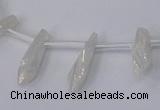 CTD1132 Top drilled 4*12mm - 6*20mm nuggets plated quartz beads