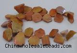 CTD1173 Top drilled 15*25mm - 30*40mm freeform plated agate beads