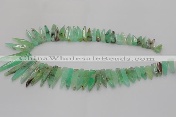 CTD1200 Top drilled 6*15mm - 7*40mm sticks Australia chrysoprase beads