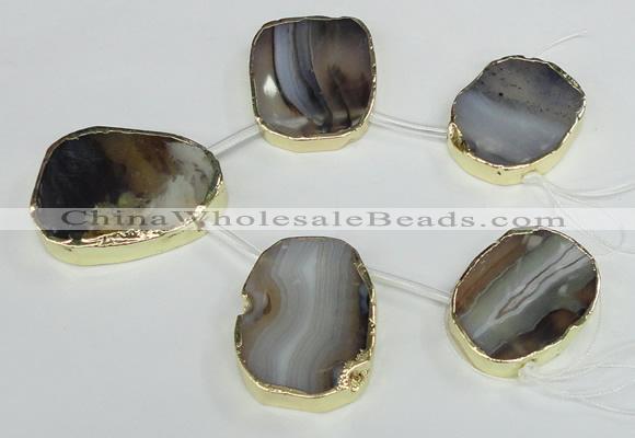 CTD1605 Top drilled 30*40mm - 35*45mm freeform montana agate beads