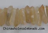 CTD1624 Top drilled 4*15mm - 6*35mm sticks plated quartz beads