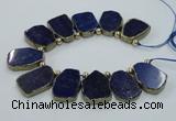 CTD1771 Top drilled 18*28mm - 22*35mm freeform lapis lazuli slab beads