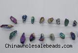 CTD1938 Top drilled 12*20mm - 25*35mm nuggets plated amethyst beads