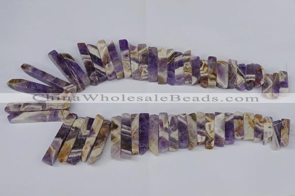 CTD1979 Top drilled 8*20mm - 10*55mm sticks dogtooth amethyst beads