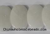 CTD20 Top drilled 20*30mm oval white stone beads wholesale