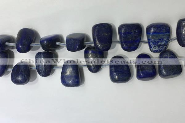 CTD2152 Top drilled 15*25mm - 18*25mm freeform lapis lazuli beads