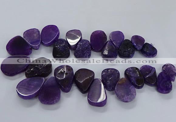 CTD2550 Top drilled 18*25mm - 30*40mm freeform agate gemstone beads