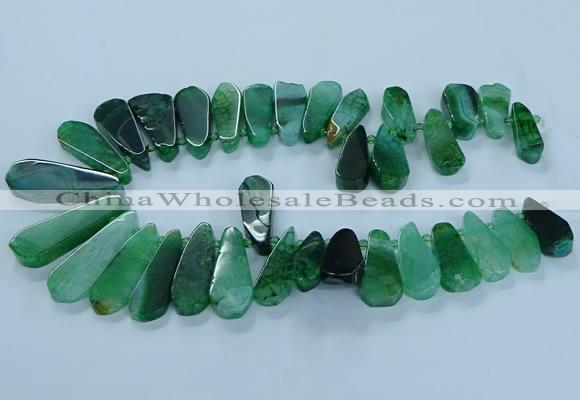 CTD2704 15.5 inches 10*25mm - 18*50mm freeform agate beads