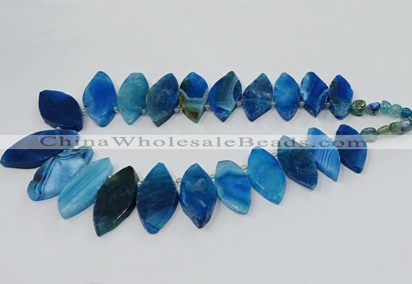 CTD2792 Top drilled 15*30mm - 25*45mm marquise agate gemstone beads