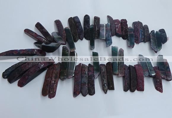 CTD2911 Top drilled 8*35mm - 10*65mm sticks agate beads