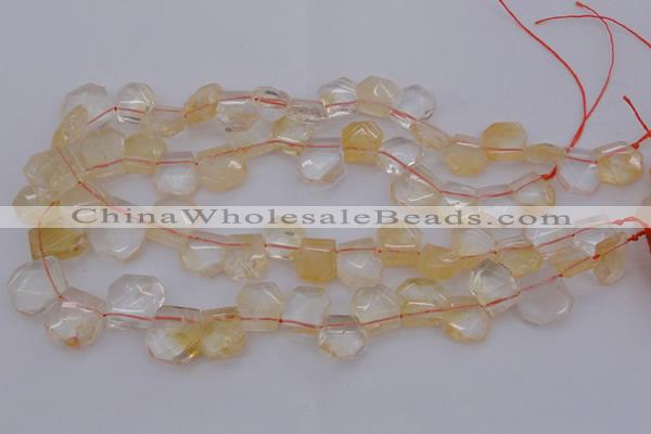 CTD315 Top drilled 15*18mm - 18*20mm faceted freeform citrine beads