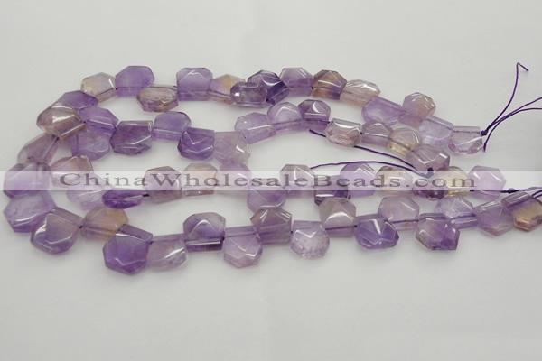 CTD316 Top drilled 15*18mm - 18*20mm faceted freeform ametrine beads