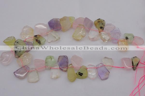 CTD321 Top drilled 15*20mm - 20*25mm freeform multicolor quartz beads