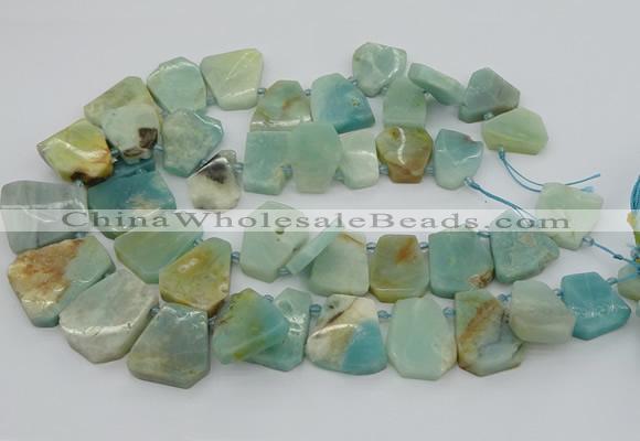 CTD3512 Top drilled 15*20mm - 25*30mm freeform amazonite beads