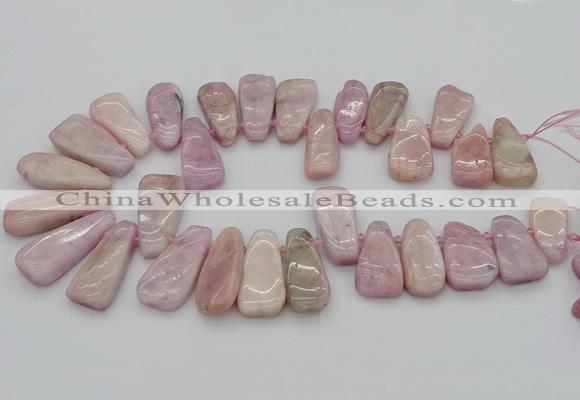 CTD3598 Top drilled 10*22mm - 15*45mm freeform kunzite gemstone beads