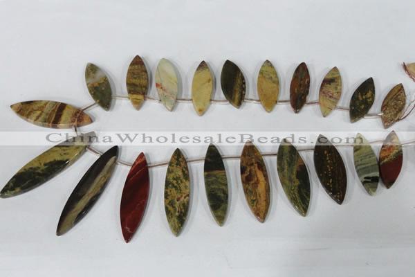 CTD36 Top drilled 10*24mm – 15*50mm marquise brecciated jasper beads